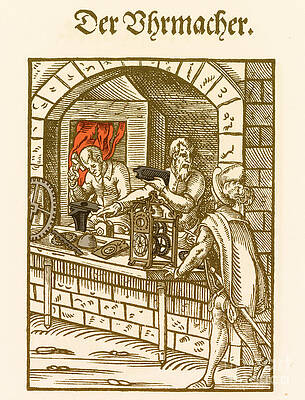 Wall Art - Photograph - Clockmaker, Medieval Tradesman by Science Source