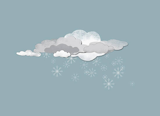 Wall Art - Digital Art - Clouds And Snowflakes by Jutta Kuss