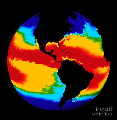 Wall Art -  - Computer Simulation Of Global Sea by Los Alamos National Laboratory
