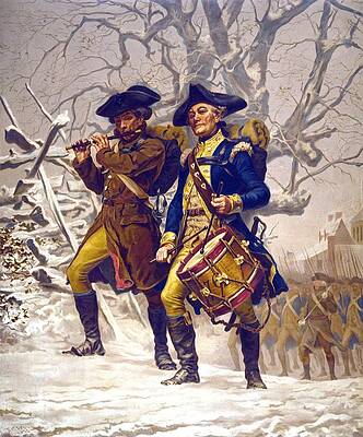 Wall Art - Photograph - Continental Army Color Guard, Playing by Everett