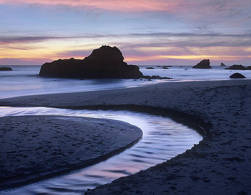 Wall Art - Photograph - Creek Flowing Into Ocean At Harris by Tim Fitzharris