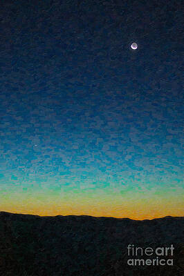 Wall Art - Photograph - Crescent Moon and Mercury in Oil by Clarence Holmes