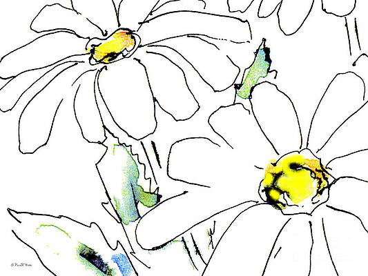 Wall Art - Painting - Daisy Painting A-1 by Gordon Punt