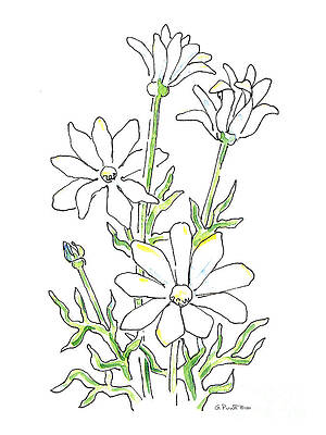 Wall Art - Painting - Daisy Watercolor Painting 3 by Gordon Punt