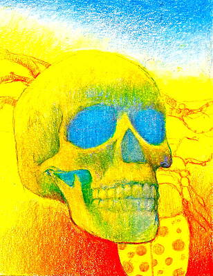 Statur Ornament Figur Totenkopf "Cracked Skull" 6,5 cm x 4,5 cm x 5,5 cm 