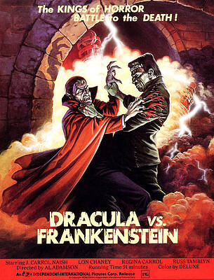 Wall Art - Photograph - Dracula Vs. Frankenstein, From Left by Everett