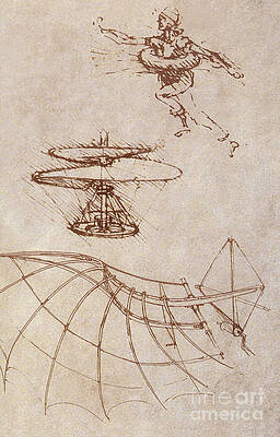 Wall Art - Photograph - Drawings By Leonardo Divinci by Science Source