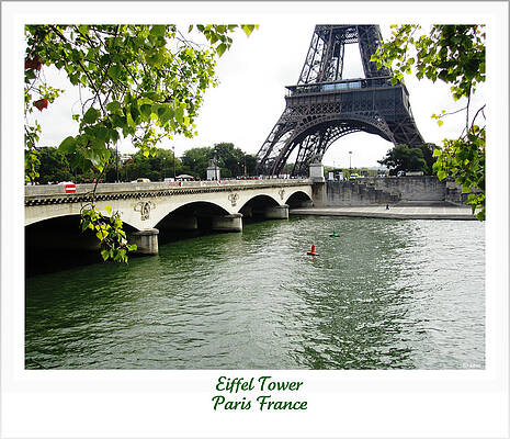Wall Art - Photograph - Eiffel Tower Seine River Crossing  Paris France by John Shiron