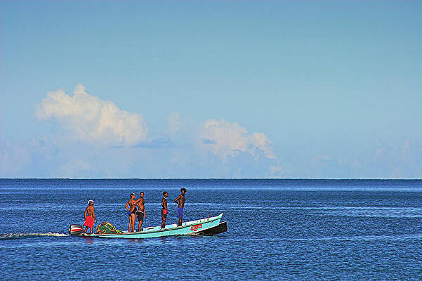 Fishermen and Canoe- St Lucia by Chester Williams Fishermen and Canoe- St Lucia by Chester Williams