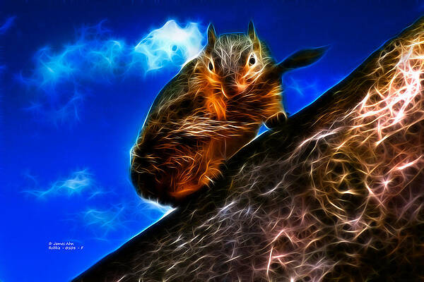 Wall Art - Digital Art - Fractal - How Do You Like My Mustache - Robbie The Squirrel by James Ahn