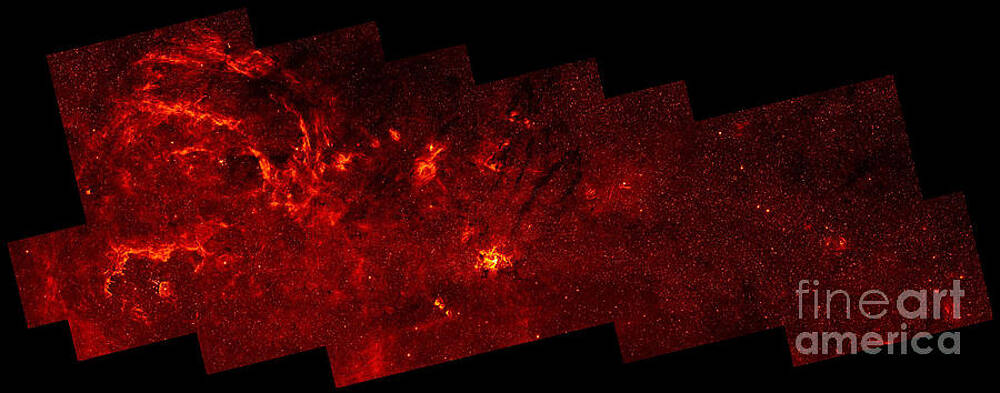 Wall Art - Photograph - Galactic Center, Mosaic Infrared Image by NASA/Science Source