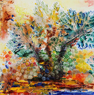 Wall Art - Painting - Grape Tree by Karen Fleschler