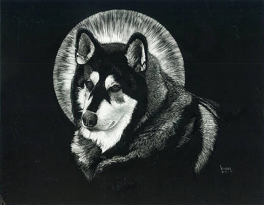 Wolfskopf Zinn Brosche Britisch Artisan Herstellung Husky Grau Holz Hund A66