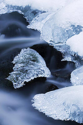 Wall Art - Photograph - Ice Patches In Stream, Bavarian Forest by Heike Odermatt