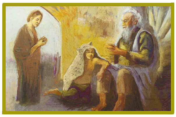 Wall Art - Painting - Isaac Blessing of Jacob by Suzanne Giuriati Cerny