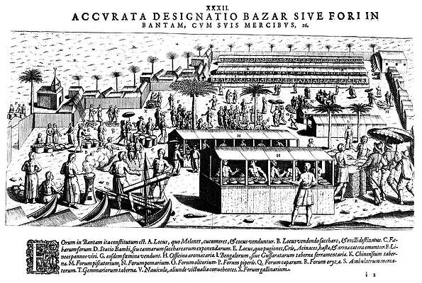 Wall Art - Photograph - JAVA: BANTAM MARKET, c1607 by Granger