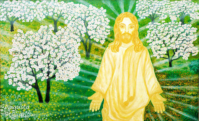 Jesus on Mount Thabor Print by Augusta Stylianou