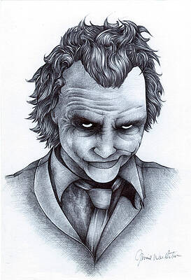 Wall Art - Drawing - Joker by Jamie Warkentin