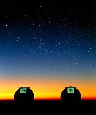 Wall Art - Photograph - Keck I And II Telescopes On Mauna Kea, Hawaii by Science Photo Library