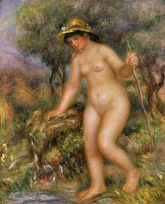Wall Art - Painting - La Source or Gabrielle Nue by Pierre Auguste Renoir