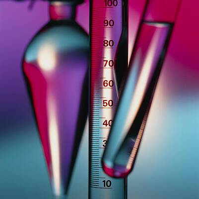 Wall Art - Photograph - Laboratory Glassware Including Pipette & Test Tube by Science Photo Library