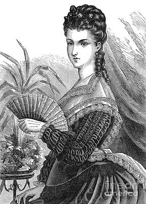 Wall Art - Photograph - LADY WITH FAN, c1878 by Granger