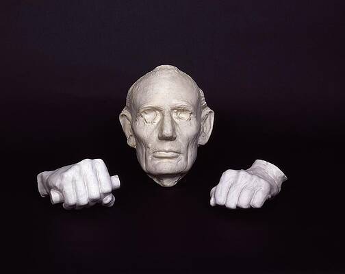Wall Art - Photograph - Life Mask And Plaster Hands Of Abraham by Everett