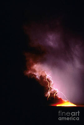 Wall Art - Photograph - Lightning Starts a Fire by David R Frazier and Photo Researchers