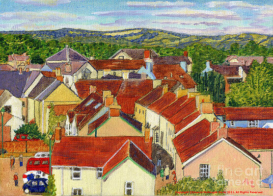 Painting Llandovery Roof Tops by Edward McNaught-Davis Painting Llandovery Roof Tops by Edward McNaught-Davis