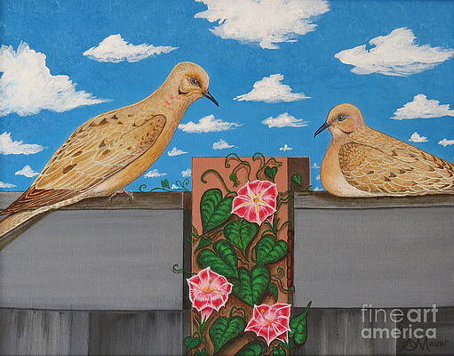 Ceramic Tile Mural Backsplash Evelia Morning Doves Bird Art OB-ES33b 