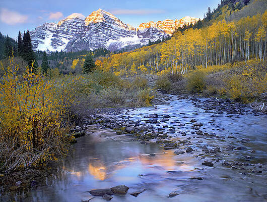 Wall Art - Photograph - Maroon Bells And Maroon Creek In Autumn by Tim Fitzharris