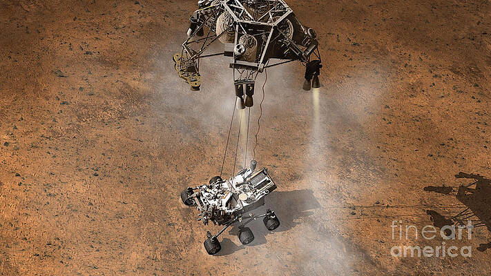 Wall Art - Photograph - Mars Science Laboratory Reaches Mars by NASA/Science Source