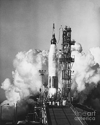 Wall Art - Photograph - Mercury-atlas 2 Test Firing by NASA/Science Source
