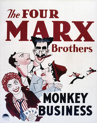 Wall Art - Photograph - Monkey Business, Clockwise From Top by Everett