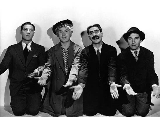 Wall Art - Photograph - Monkey Business, From Left Zeppo Marx by Everett