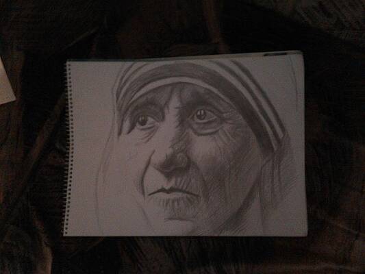 Wall Art - Drawing - Mother-teresa by Dalip Jeshili
