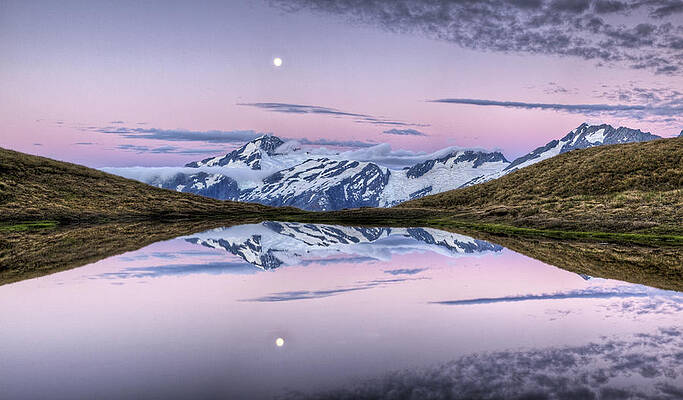 Wall Art - Photograph - Mount Aspiring Moonrise At Dusk by Colin Monteath