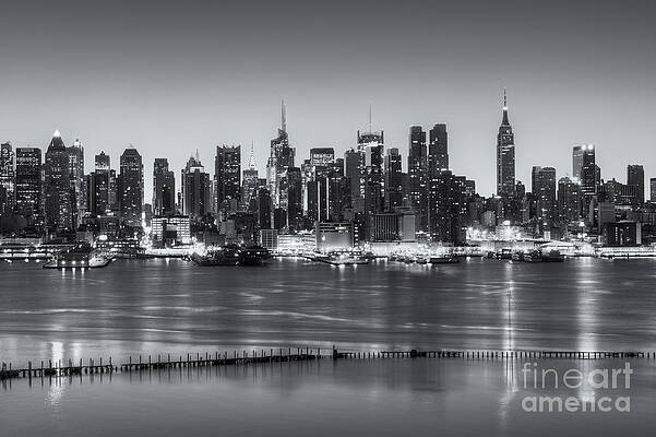 Empire State Building Wall Art featuring the photograph New York City Skyline Morning Twilight IV by Clarence Holmes