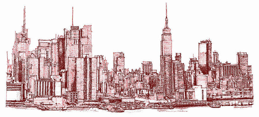 New York Street Sketch Photograph by David Pyatt - Fine Art America
