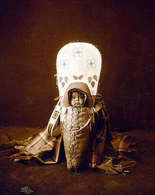 Wall Art - Photograph - Nez Perc Infant In Cradleboard. Edward by Everett