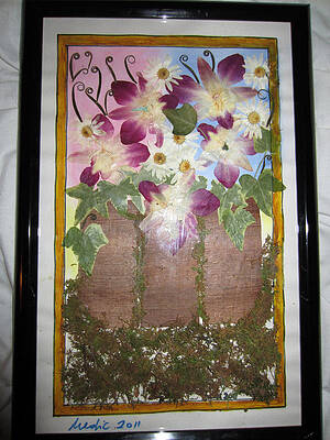 Orchids In A Bark Tree Vase by Jadranka M