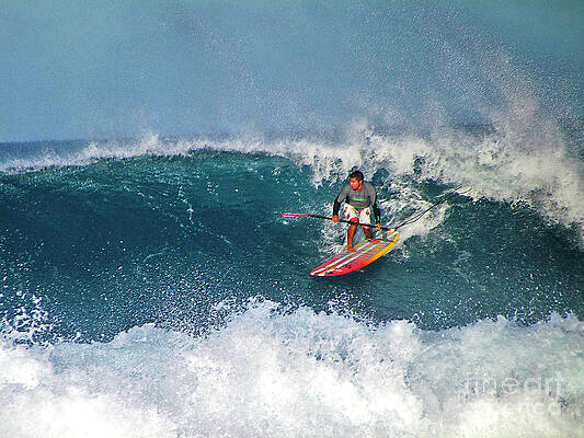 Paddleboarder Rides the Break by Bette Phelan Paddleboarder Rides the Break by Bette Phelan