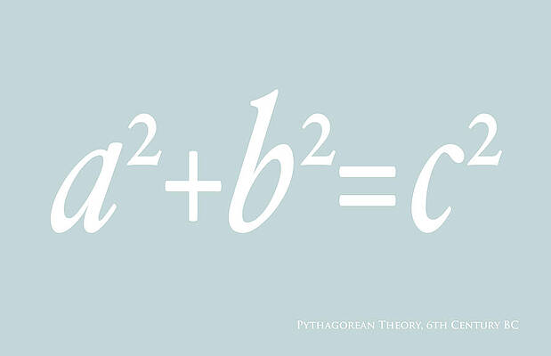 Wall Art - Digital Art - Pythagoras Maths Equation by Michael Tompsett