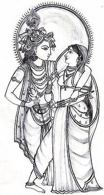 Free Vector | Hand draw sketch lord krishna playing in ma yasoda happy  janmashtami card background