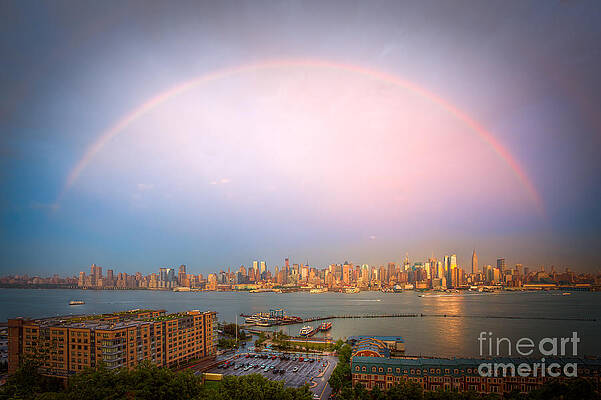 Empire State Building Wall Art featuring the photograph Rainbow Over New York City II by Clarence Holmes