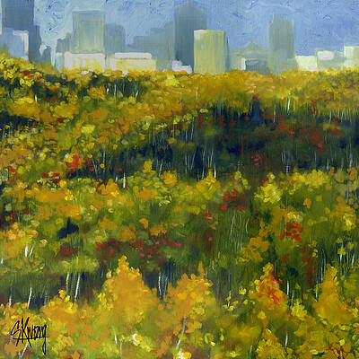 Edmonton Alberta Skyline 18 Painting by Aged Pixel - Pixels