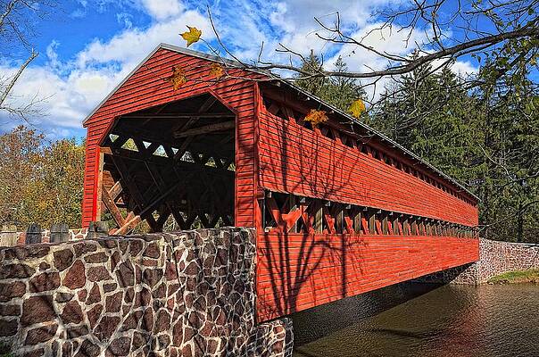 Wall Art - Photograph - Sachs Bridge in Autumn  by Dave Sandt