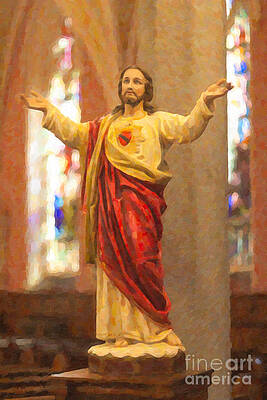 Wall Art - Photograph - Sacred Heart of Jesus by Clarence Holmes