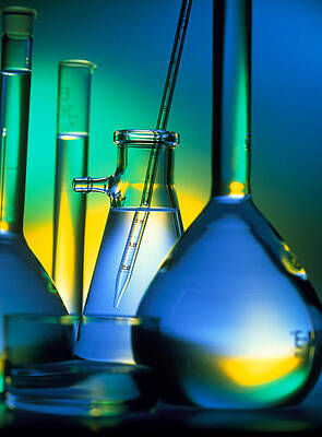 Wall Art - Photograph - Selection Of Glassware Used In Chemical Research by Science Photo Library