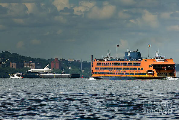 Shuttle Enterprise glides past Staten Island Ferry by Tom Callan Shuttle Enterprise glides past Staten Island Ferry by Tom Callan